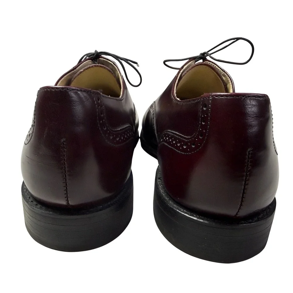 Bostonian‎ Impression Mens 12 D/B Burgundy Leather Cap Toe Brogue Oxfords USA